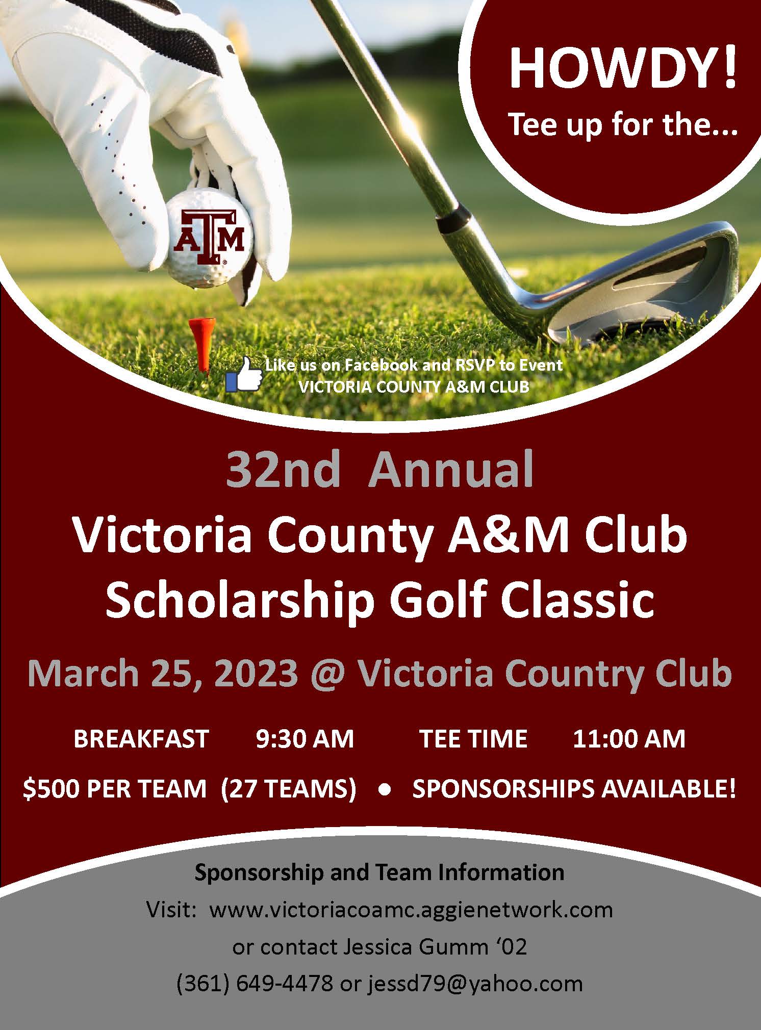 Golf Tournament Registration and Sponsorship Forms Victoria County A